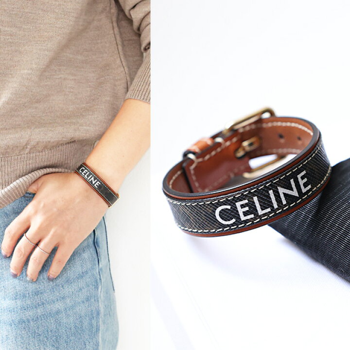 楽天市場】CELINE セリーヌ ブレスレット Triomphe Leather Bracelet 