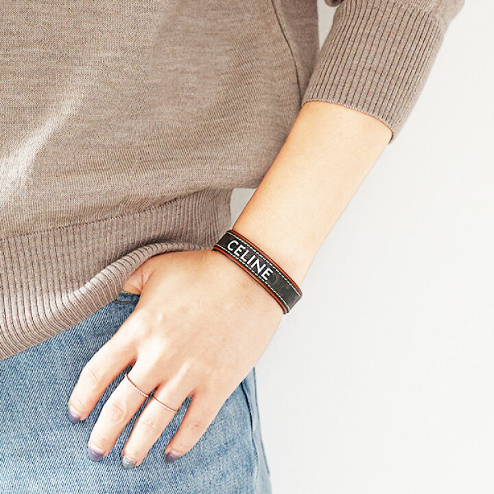 楽天市場】CELINE セリーヌ ブレスレット Triomphe Leather Bracelet 