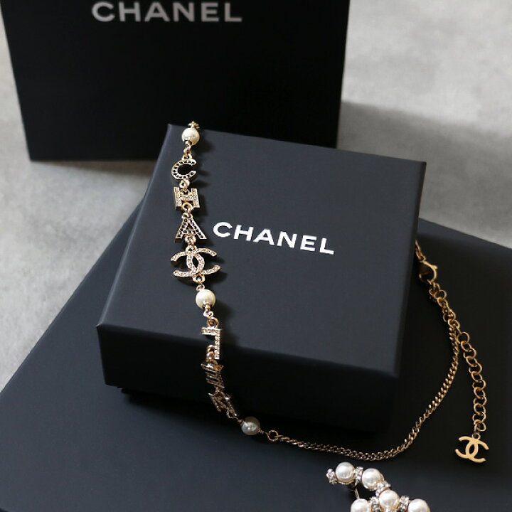 楽天市場】CHANEL シャネル CHANEL Logo Rhinestone Necklace  