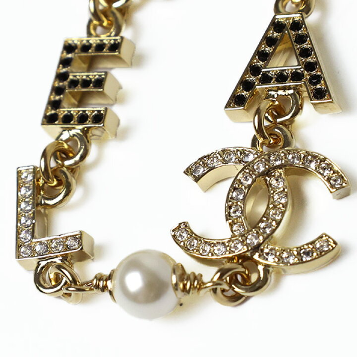 楽天市場】CHANEL シャネル CHANEL Logo Rhinestone Necklace 
