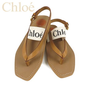 Chloe クロエ WOODY LOGO Flat Sandals ウッディ ロゴ サンダル トング フラットサンダル レディース C20U32708 101