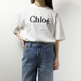 Chloe クロエ Crew Neck T-Shirts クルーネック Tシャツ ロゴ 半袖 花柄 レディース CHC21SJH83183 101