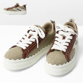 Chloe クロエ LAUREN Sneaker スニーカー シューズ 靴 レースアップ リネン 本革 レディース CHC22U108Z4