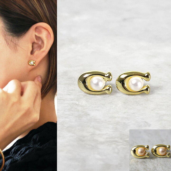 楽天市場】Coach コーチ Signature Pearl Earrings 37341922 ピアス 