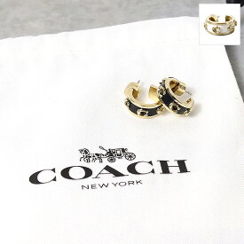 Coach コーチ Pegged C Enamel Huggie Earrings 37448375 ハギー ピアス ハギーピアス 両耳用 アクセサリー 真鍮 チタン Cロゴ レディース