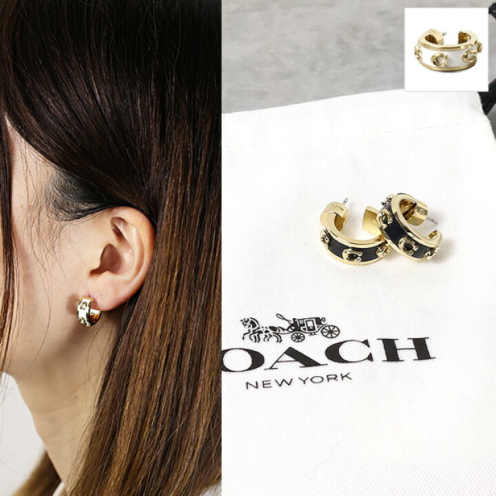 楽天市場】Coach コーチ Pegged C Enamel Huggie Earrings 37448375 