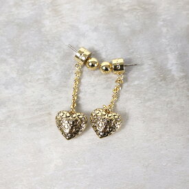 【5/31迄！SNSフォロワーさん限定 5％OFFクーポン発行中】Coach コーチ Quilted C Heart Drop Earrings 37460417 ドロップピアス ピアス 両耳用 アクセサリー ハート 真鍮 キルテッド Cロゴ レディース