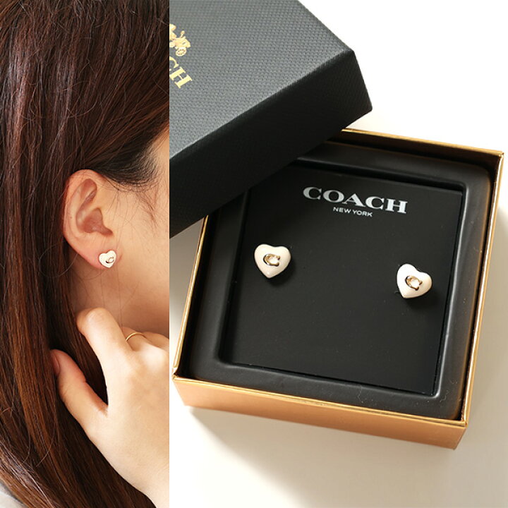 楽天市場】Coach コーチ ピアス Heart Studs Earrings 37479226 GLD100 