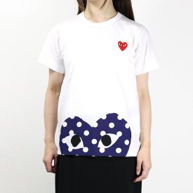 COMME des GARCONS コムデギャルソン Play Dot Heart T-Shirts Tシャツ 半袖 ロゴ レッドハート プレイコムデギャルソン ドット柄 レディース AZT235