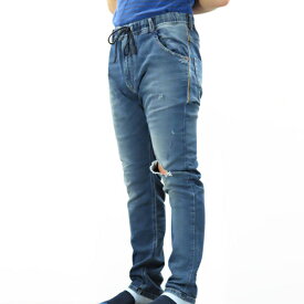 【5/31迄！SNSフォロワーさん限定 5％OFFクーポン発行中】DIESEL ディーゼル KROOLEY-NE Sweat jeans 00CYKI 084TZ 01 ジョグジーンズ デニム ジーンズ ダメージ加工 ユーズド加工 メンズ