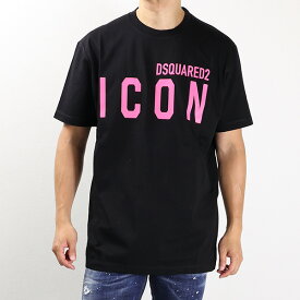 DSQUARED2 ディースクエアード Icon T-Shirts Tシャツ 半袖 クルーネック ロゴT 蛍光ロゴ コットン メンズ S79GC0068S23009