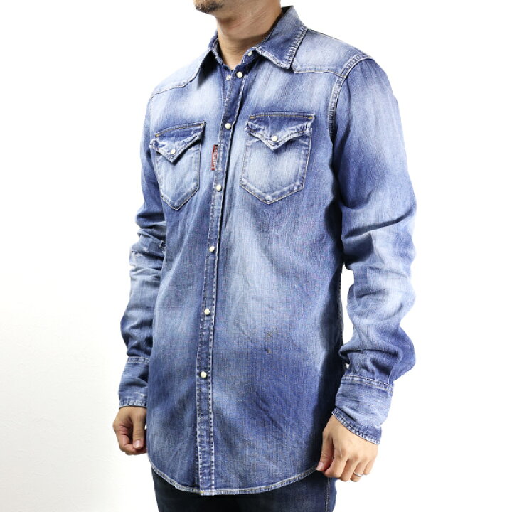 楽天市場】Dsquared2 ディースクエアード DENIM SHIRT デニムシャツ  