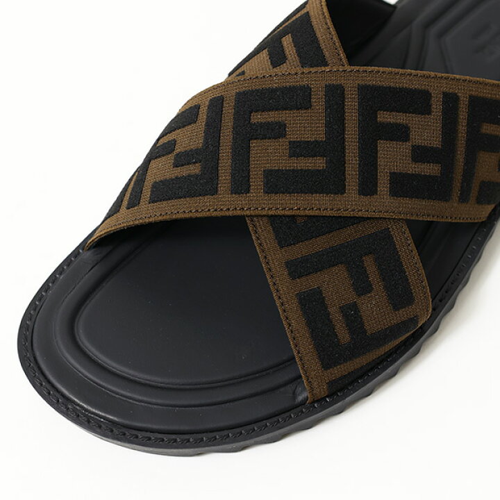 楽天市場】FENDI フェンディ FF Logo Cross Slider Slippers 7X1222 