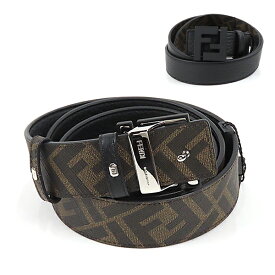 【5/31迄！SNSフォロワーさん限定 5％OFFクーポン発行中】FENDI フェンディ FFMOTIF RFREVERSIBLE BELT 7C0432 AEU9 F148A NERO レザーベルト リバーシブル FF柄 カーフレザー ロゴ ブラック ブラウン メンズ