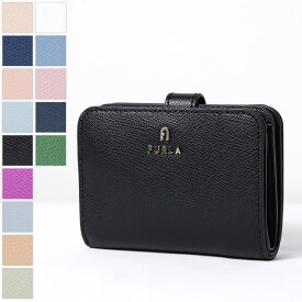 【3月31迄！タイムセール価格！】FURLA フルラ CAMELIA S COMPACT WALLET 二つ折り財布 折りたたみ財布 ミニ財布 Sサイズ カメリア メタルロゴ レザー レディース WP00315 ARE000