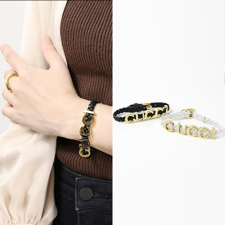 楽天市場】GUCCI グッチ Leather GUCCI Bracelet ブレスレット 