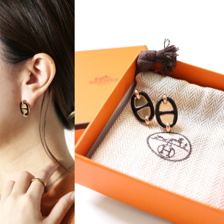 楽天市場】HERMES エルメス ピアス Mini Maillon Earrings ミニ 