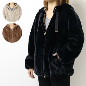 HERNO ヘルノ Eco Fur Jacket ファージャケット フーテッド ブルゾン ボンバージャケット モノグラム レディース GI0138D 12422