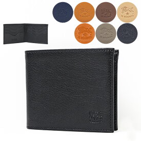 【5/31迄！SNSフォロワーさん限定 5％OFFクーポン発行中】IL BISONTE イルビゾンテ BI FOLD WALLET SBW005 PV0005 CA101X BL137X BW129X NA106X BL101X BK110X GY103X OR102X C0437 二つ折り ミニ 財布 コンパクトウォレット レザー 本革 キレカジ メンズ