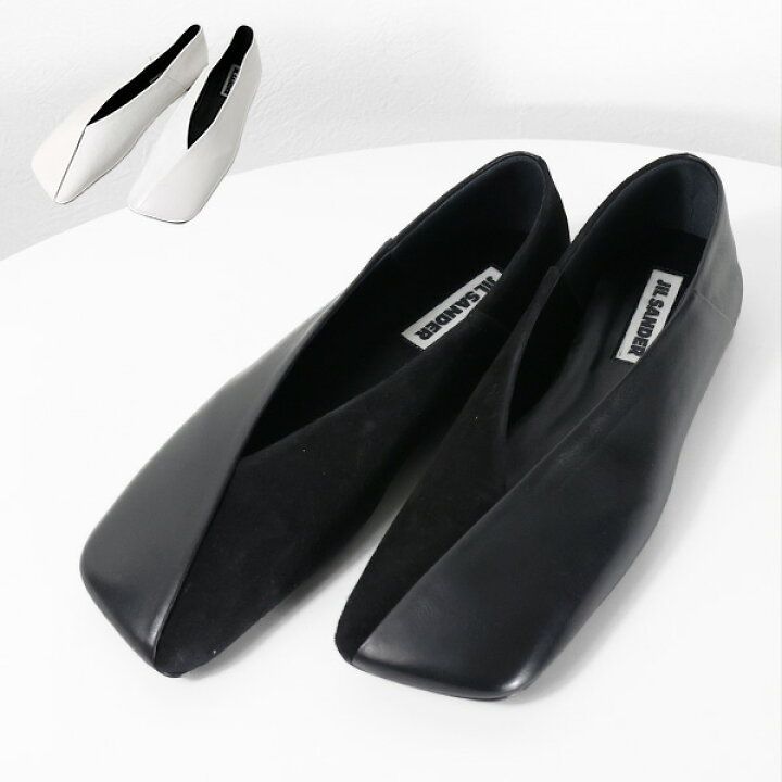 楽天市場】Jil Sander ジルサンダー Square Toe Leather Ballet Shoes 
