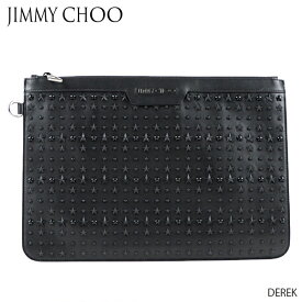 4/30迄！Instagramフォロワーさん限定クーポン発行中！JIMMY CHOO ジミーチュウ DEREK デレック スタースタッズ クラッチバッグ レザー メンズ レディース