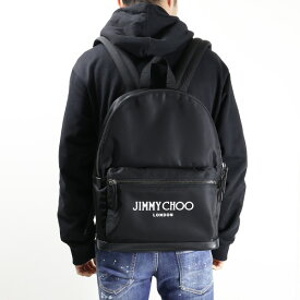 Jimmy Choo ジミーチュウ Wilmer バックパック リュックサック 鞄 A4収納可能 通勤 通学 ナイロン ロゴ メンズ WILMER DNH