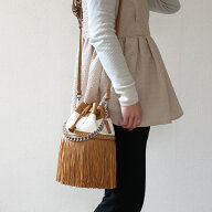 J&M Davidson ジェイアンドエムデヴィッドソン MEDIUM FRINGE CARNIVAL WHTH STUDS ショルダーバッグ ロ…
