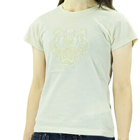 【5/31迄！SNSフォロワーさん限定 5％OFFクーポン発行中】KENZO ケンゾー Small T-Shirt Flock Tiger スモール フロック タイガー Tシャツ 刺繍 半袖 ロゴ レディース FA62TS7224YG