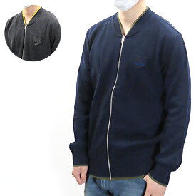 【フォロワーさん限定 5％OFFクーポン発行中！6/30迄】KENZO ケンゾー TIGER CREST ZIPPED CARDIGAN F965CA1023AB 76 タイガー クレスト ジップ カーディガン ノーカラー タイガー ロゴ ワッペン メンズ