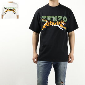 KENZO ケンゾー Pixel Oversized T-Shirts Tシャツ 半袖 クルーネック ピクセル オーバーサイズ ロゴT コットン メンズ FD55TS446 4SY