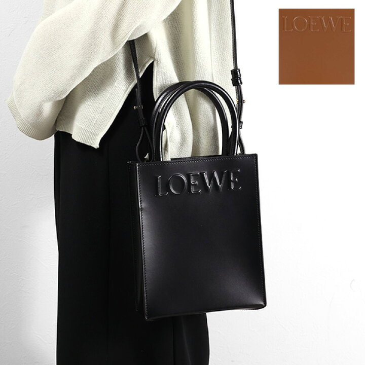 タン LOEWE ロエベ スタンダード A5 トートバッグ ショルダーバッグ  