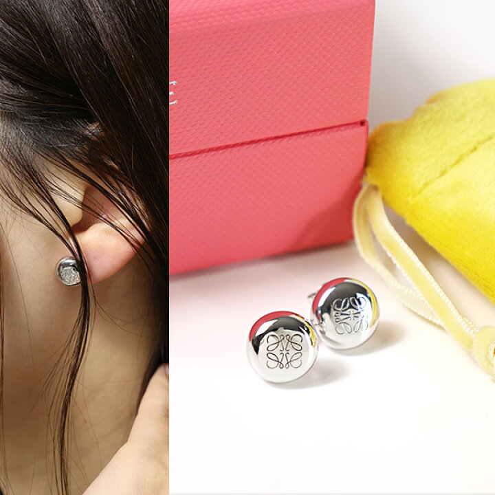 楽天市場】LOEWE ロエベ Anagram Pebble Stud Earrings アナグラム 
