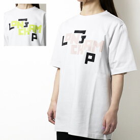 Longchamp ロンシャン Logo T-Shirt ロゴ Tシャツ クルーネック 半袖 オーバーサイズ レディース 60247