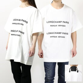Longchamp ロンシャン Logo T-Shirt ロゴ Tシャツ クルーネック 半袖 オーバーサイズ レディース メンズ レディース ユニセックス 60125