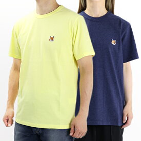 Maison Kitsune メゾンキツネ FOX HEAD PATCH CLASSIC T-SHIRT 半袖 Tシャツ カットソー クルーネック FOX刺繍 ロゴ 100% メンズ レディース ユニセックス IM00111KJ0008