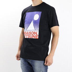 【5/31迄！SNSフォロワーさん限定 5％OFFクーポン発行中】Maison kitsune メゾンキツネ Maison kitsune Anthony Burrill Blue Eedition T-shirt Tシャツ 半袖 クルーネック ロゴTシャツ グラフィックTシャツ コットン メンズ IM00157KJ0008