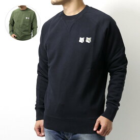 Maison Kitsune メゾンキツネ MONOCHROME DOUBLE FOX HEAD PATCH CLASSIC SWEATSHIRT トレーナー スウェットシャツ ダブルフォックスヘッドパッチ クルーネック コットン メンズ JM00330KM0001