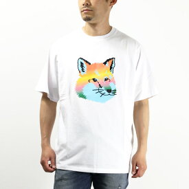 MAISON KITSUNE メゾンキツネ VIBRANT FOX HEAD EASY T-SHIRT Tシャツ 半袖 クルーネック プリントTシャツ コットン カジュアル メンズ KM00118 KJ0008