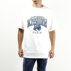 MAISON KITSUNE メゾンキツネ CAMPUS FOX RELAXED T-SHIRT キャンパス フォックス Tシャツ 半袖 クルーネック ロゴプリント コットン メンズ LM00112KJ0035