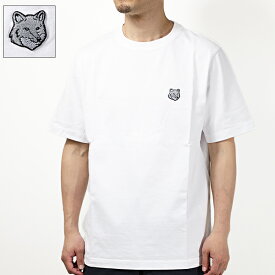Maison Kitsune メゾンキツネ Bold Fox Head Patch T-Shirts Tシャツ 半袖 カットソー ロゴT クルーネック コットン ロゴパッチ シンプル カジュアル メンズ MM00108KJ0118