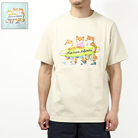 Maison Kitsune メゾンキツネ Surfing Foxes Comfort T-Shirts Tシャツ 半袖 カットソー ロゴT クルーネック コンフォート コットン ロゴプリント メンズ MM00120KJ0118