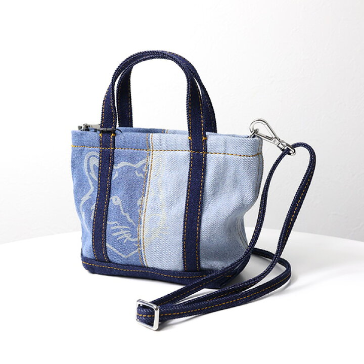 楽天市場】Maison Kitsune メゾンキツネ Fox Head Mini Denim Tote Bag 