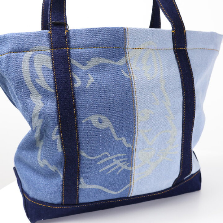 楽天市場】Maison Kitsune メゾンキツネ Fox Head Medium Denim Tote 