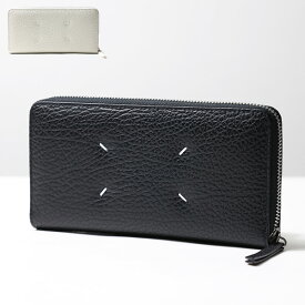 【5/31迄！SNSフォロワーさん限定 5％OFFクーポン発行中】Maison Margiela メゾンマルジェラ Zip Around Wallet 長財布 ラウンドファスナー ロゴ 4ステッチ レザー メンズ レディース ユニセックス S56UI0110 P4455