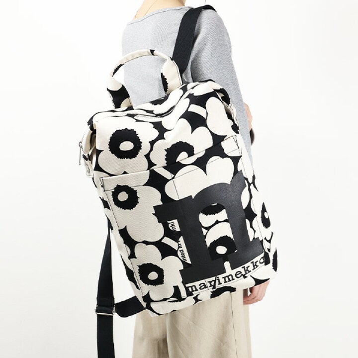 楽天市場】marimekko マリメッコ Mono Backpack Unikko 908 COTT BLK  