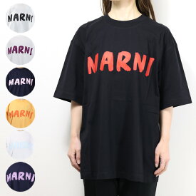 MARNI マルニ Oversized Logo T-Shirt Tシャツ 半袖 クルーネック オーバーサイズ ロゴT コットン レディース THJET49EPH USCS11