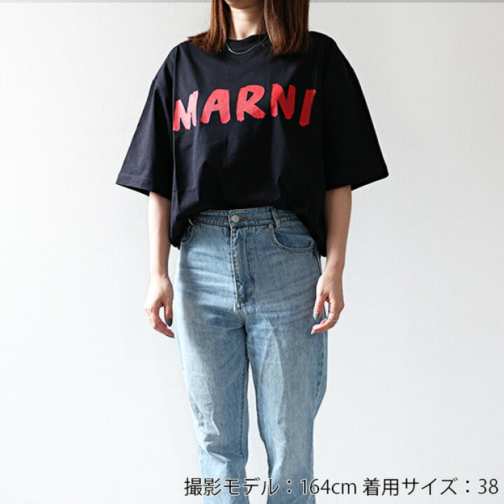 楽天市場】MARNI マルニ Oversized Logo T-Shirt Tシャツ 半袖 クルー 