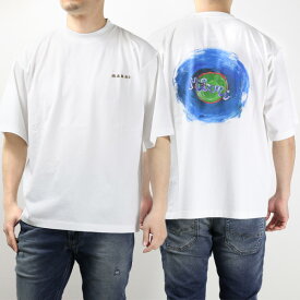 4/30迄！Instagramフォロワーさん限定クーポン発行中！MARNI マルニ Back Print T-Shirts Tシャツ 半袖 クルーネック ロゴT 3Dロゴ コットン メンズ HUMU0223PA USCV19