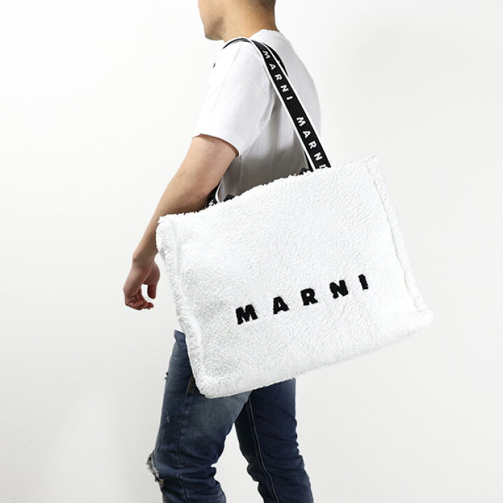 楽天市場】MARNI マルニ Logo Strap Terry Tote Bag トートバッグ  