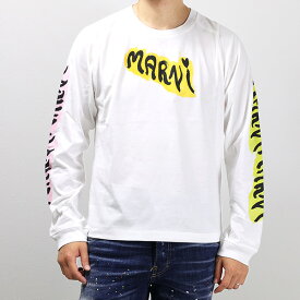 【3月31迄！タイムセール価格！】MARNI マルニ Logo Long Sleeve T-Shirts ロンT ロングスリーブ プリントTシャツ ロゴT クルーネックTシャツ 長袖 メンズ HUMU0274P0 USCV52